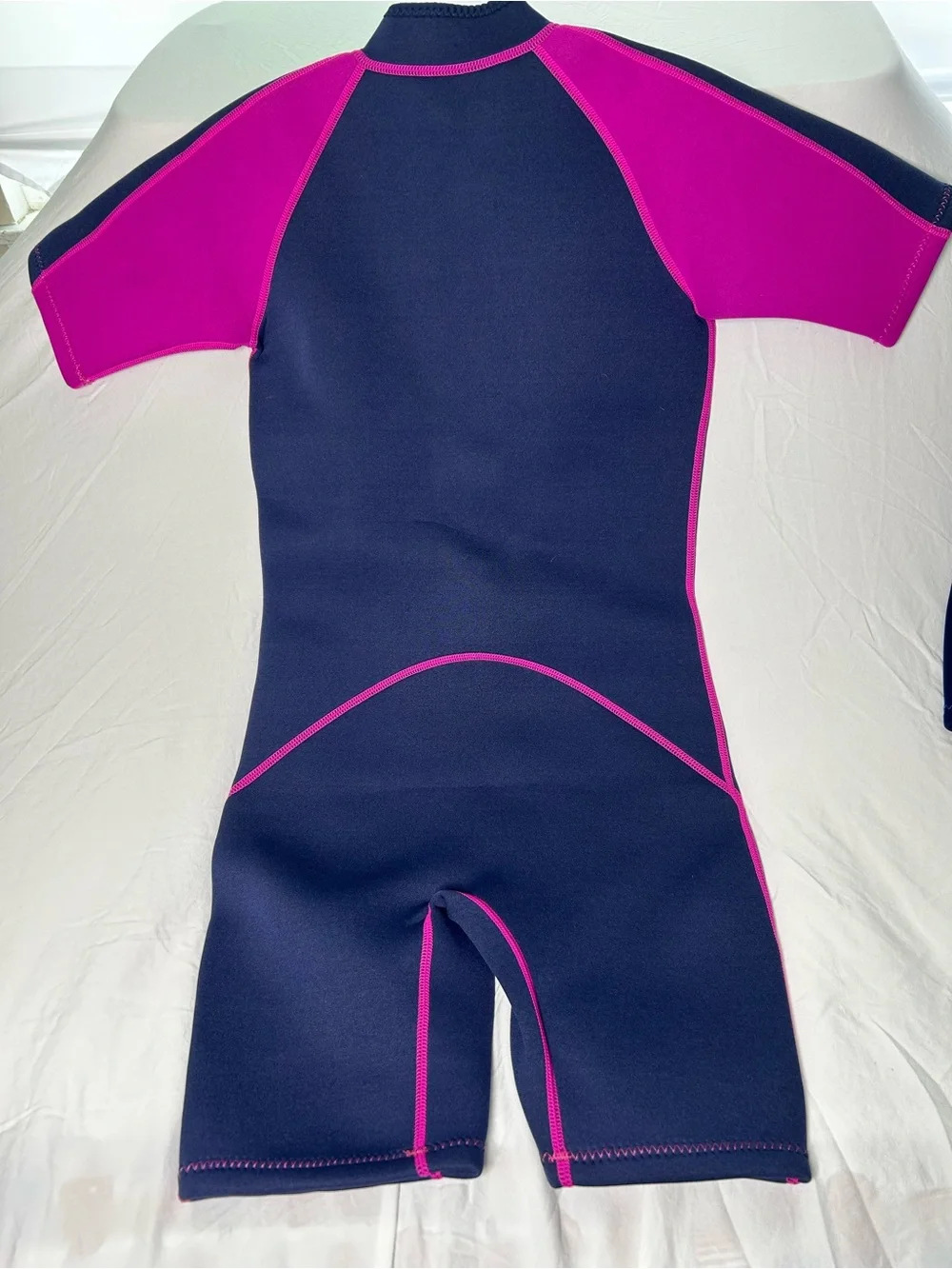 Seaskin Kids Short Sleeve Wetsuit - Navy & Pink girl’s size 10